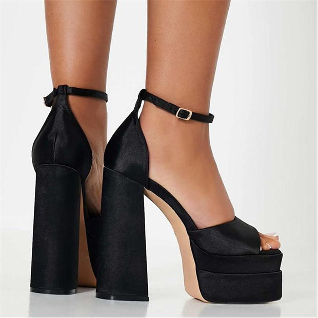 Platform block heeled clearance sandals